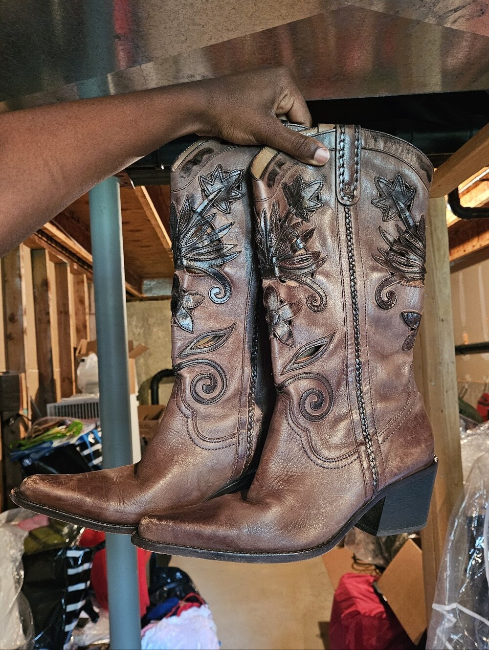 Carlos by Carlos Santana Slinger Leather Cowboy Boots - Picture 2 of 15